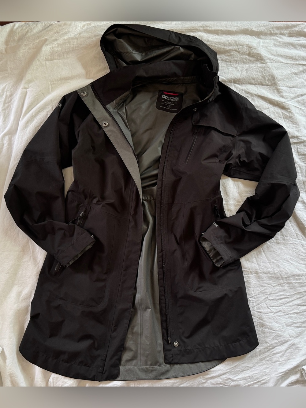 Outdoor Research Women’s Aspire Trench Rain Jacket - Black XS - Picture 3 of 16
